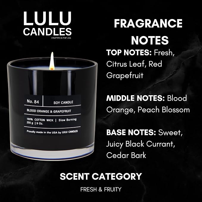 Lulu Candles | Blood Orange & Grapefruit | Luxury Scented Soy Jar Candle | Hand - Image 2