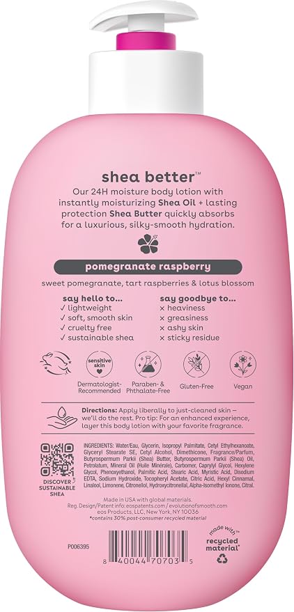 eos Shea Better Body Lotion Pomegranate Raspberry, 24-Hour Moisture Skin Care - Image 11