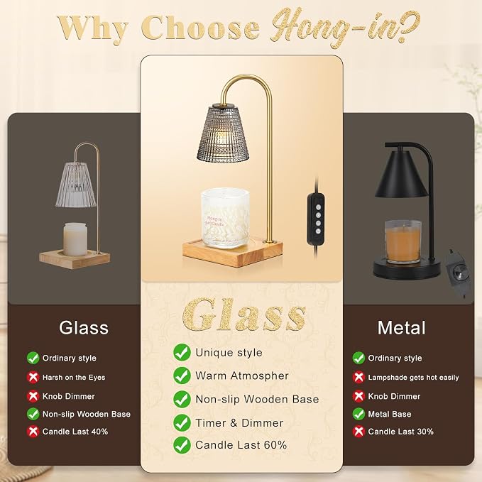 Hong-in Black and Gold Candle Warmer Lamp - Image 6