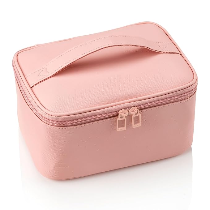 OCHEAL Pink Makeup Bag, Travel Makeup Organizer Bag, Large Capacity Cosmetic - Image 5