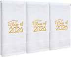 MASHAN Class of 2026 Graduation Hand Towels 3 Pack, 100% Cotton Soft Absorbent by MASHAN