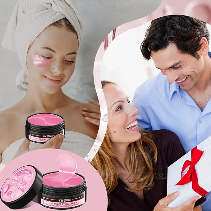 Pink Eye Mask 60Pcs, 5 Portable 24K Gold Collagen Under Eye Patches, 30 Pairs - Image 7