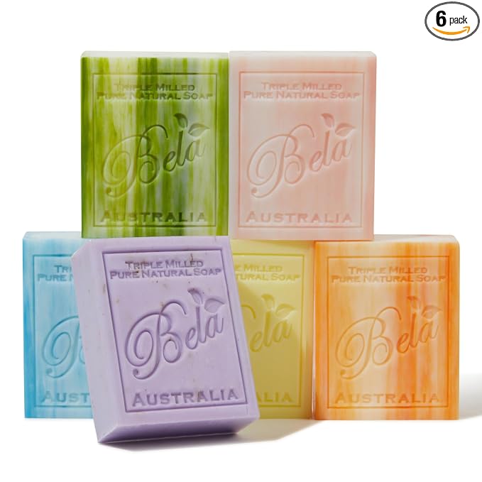 BELA Soap Variety Pack 3.3 OZ, Long Lasting, French Triple Milled Bar Soap by BELAPURENATURALSOAPSANDODORELIMINATINGHOMEFRAGRANCES