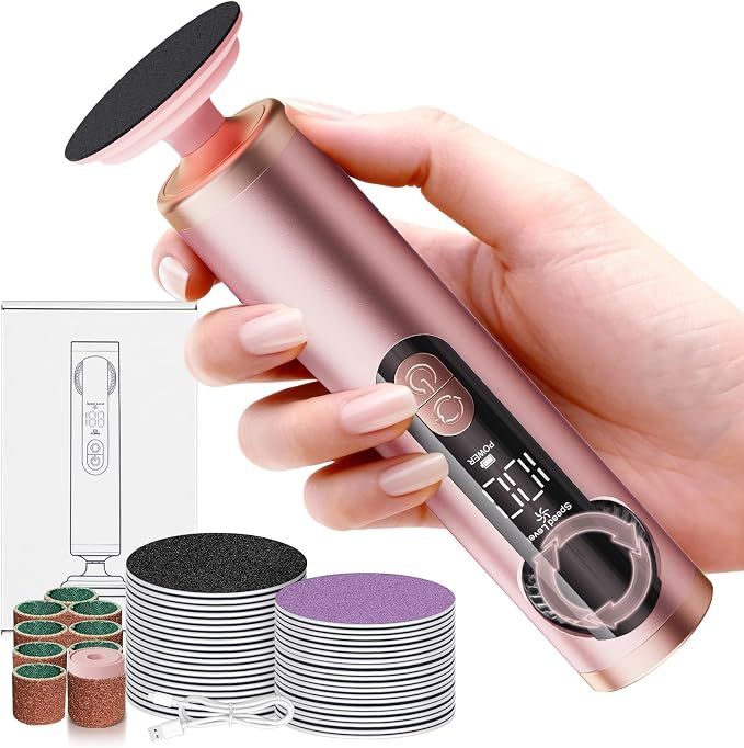 Electric Foot Callus Remover Rechargeable, Professional Pedicure Tools by Bicboz