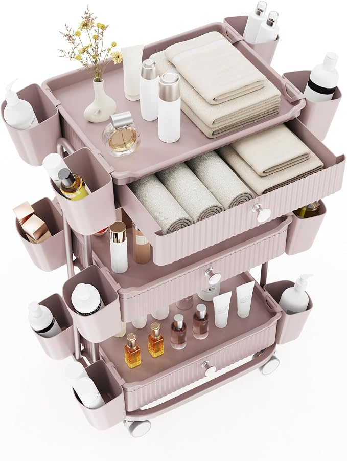 3 Tier Drawer Shelf Beauty Cart - Image 9