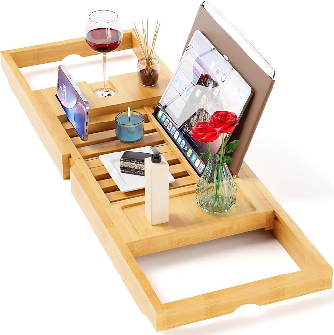 Yirilan Bathtub Trays for Tub, Bath Tray, Foldable Bathtub Caddy by Yirilan