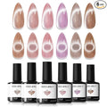 modelones Cat Eye Gel Nail Polish 6 Colors Nude Pink Brown Purple Cat Eye Nail by MODELONES