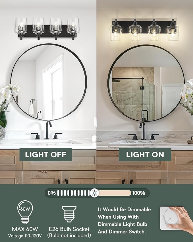 Bathroom Light Fixtures, 4-Light Modern Vanity Light - Image 5