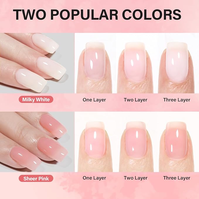 AILLSA Almond Nail Kit with U V Lamp 240pcs Short Gel Nail Tips and Glue Gel - Image 8