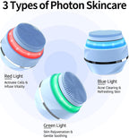 Face Scrubber, Waterproof Silicone Facial Cleansing Brush 6 Modes, 3 Light - Image 8