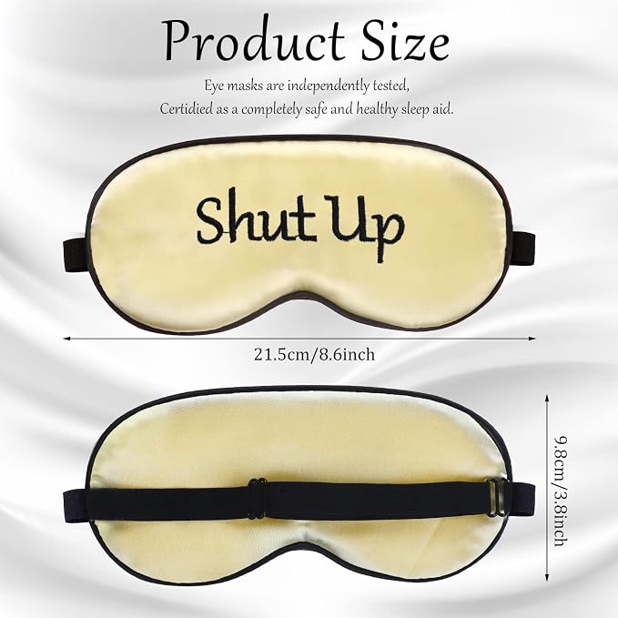Geyoga 4 Pieces Funny Eye Mask for Sleep Soft Satin Blackout Blindfold - Image 3