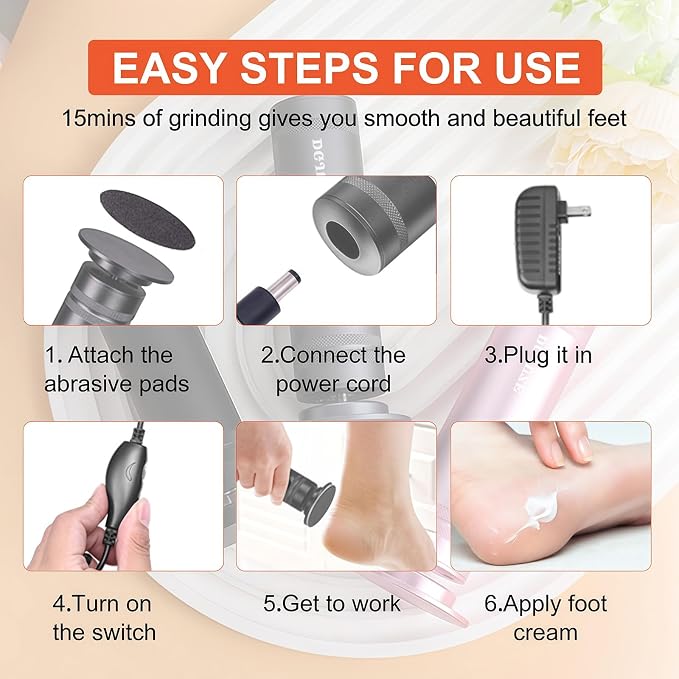 PowerPro Electric Foot Callus Remover, 36W Professional 1200rpm Adjustable - Image 6