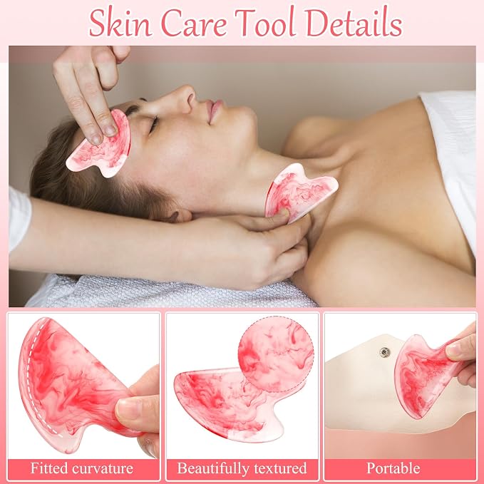 Sherr 16 Pcs Gua Sha Facial Tools Gua Sha Stone Facial Massage Tools Face - Image 3