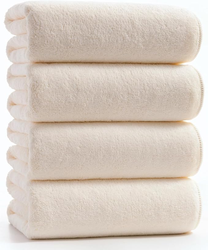 sakano 4-Piece Bath Towel Set, Quick-Dry Absorbent Lint Free & Launder Soft by Unknown