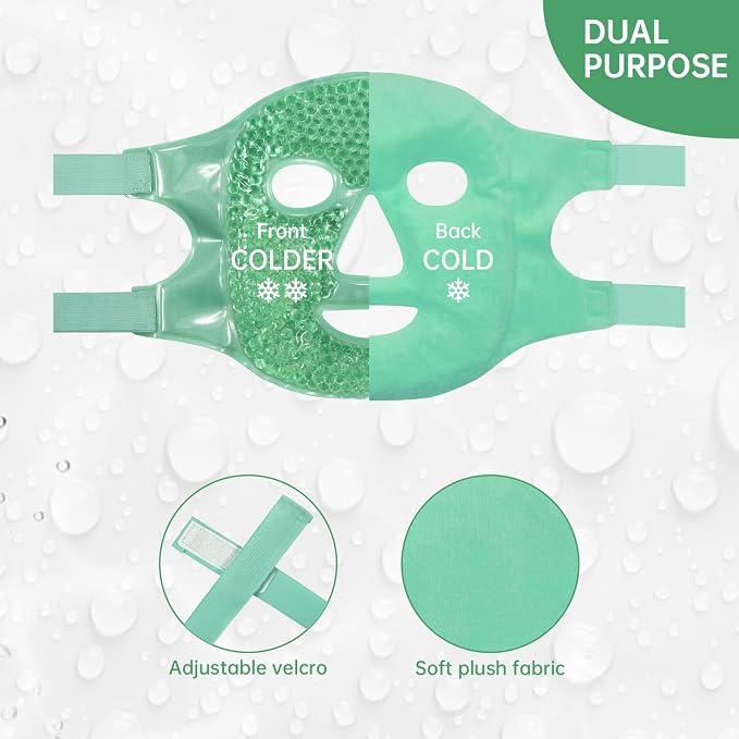ZNÖCUETÖD Face Ice Mask Facial Ice Packs Gel Hot Cold Compress - Image 5