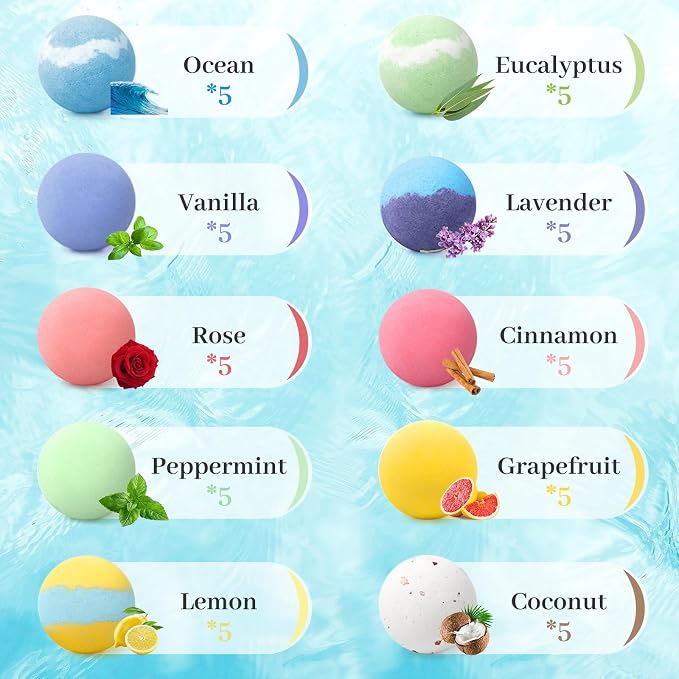 TranquilBliss Bath Bombs Set 50 PCS - Image 3