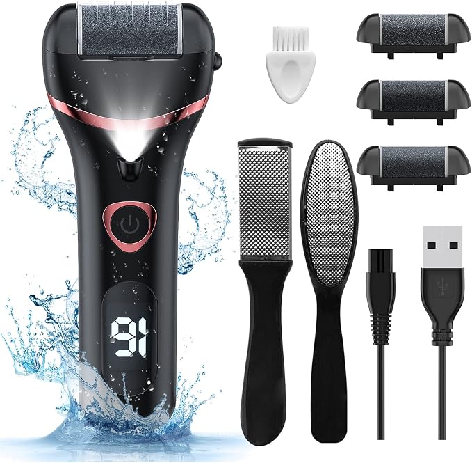 Electric Foot Callus Remover, Rechargeable Portable Electronic Foot File by Geopu