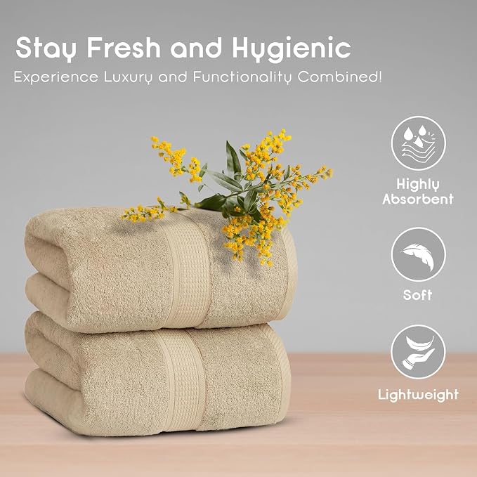 Ariv Premium Jumbo Bath Towels Pack of 2, Beach Towel, Extra-Large Bath Sheets - Image 2