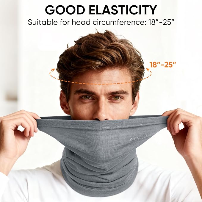 TICONN Neck Gaiter Face Cover Scarf, Neck Warmer Breathable Sun & Wind-proof - Image 2