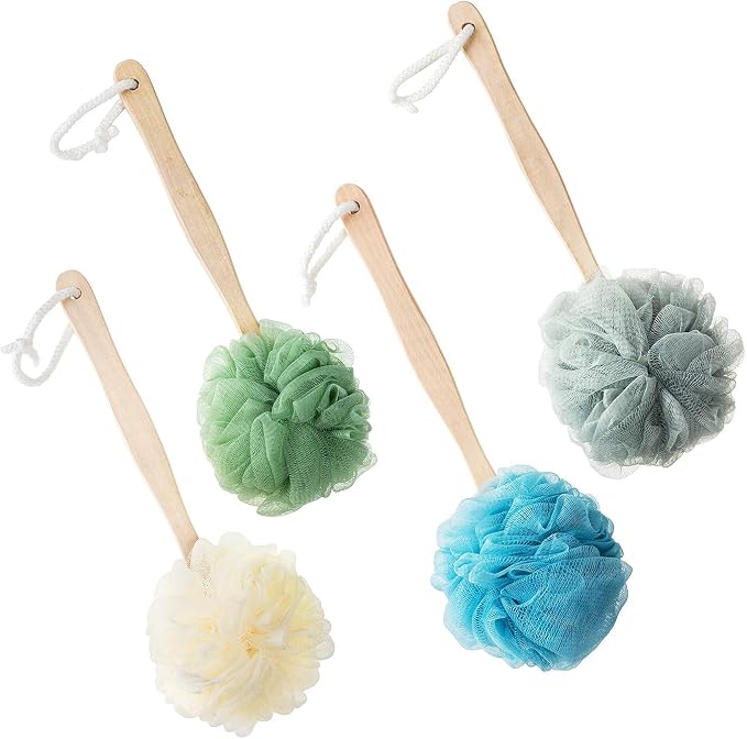 4 Pack Large Bath Puff Loofah Sponge by Colorfullifefromnowon