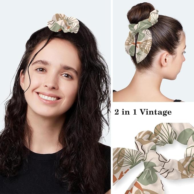 Women Working Cap with Buttons Bouffant Hat Autumn Leaves Nurse Scrub Caps Long - Image 5