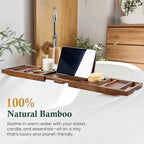 Bamboo Bathtub Tray, Bath Caddy - Image 2