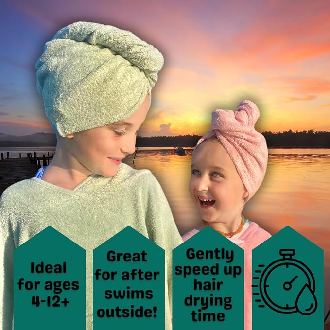 Kids Hair Towel Wrap | 100% Bamboo Viscose |Tailored Small | Essential Hair - Image 5