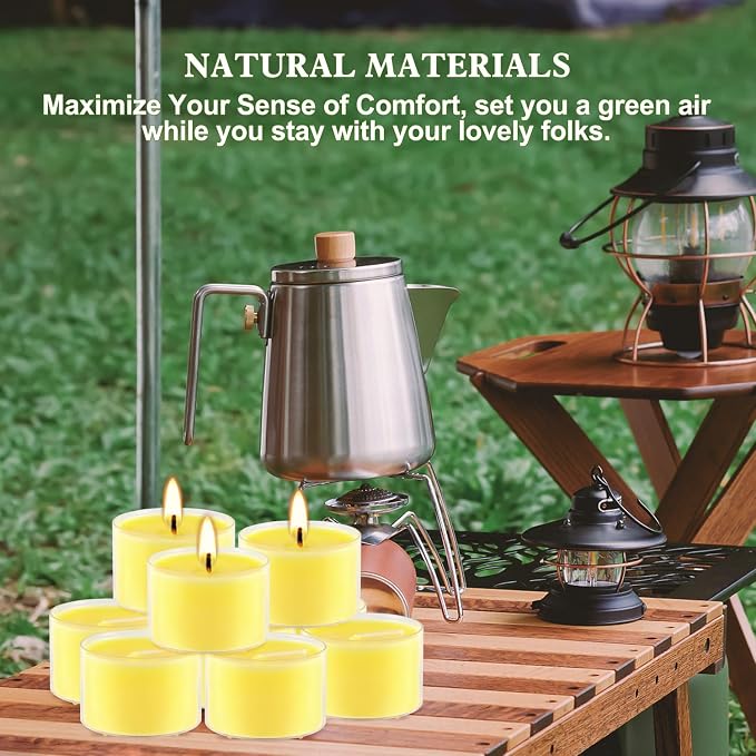 50 Pack Clear Tea Lights Candles Bulk, Summer Citronella Candle Outdoor and - Image 6
