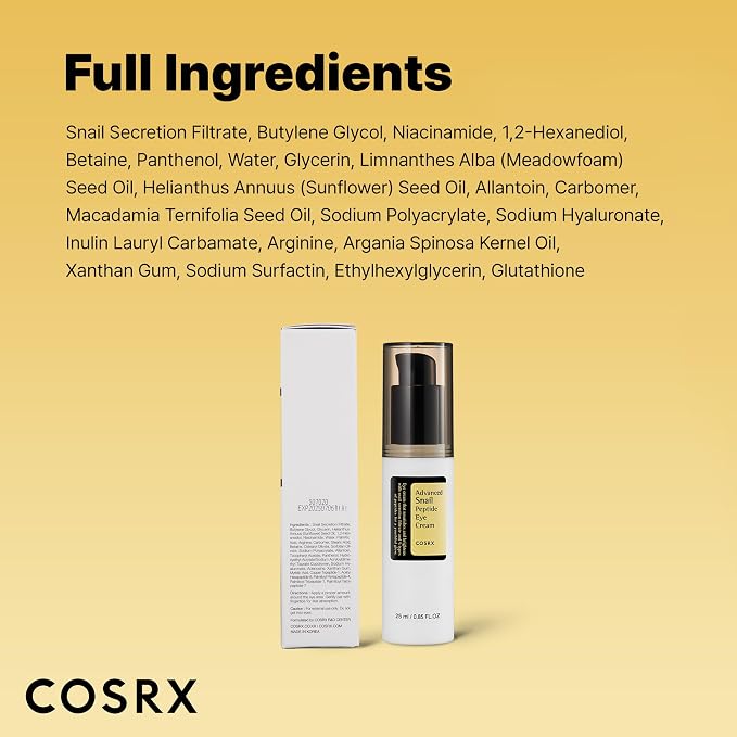 COSRX Snail Mucin Peptide Under Eye Cream, 0.84 fl oz, 73.7% Snail Mucin and - Image 8
