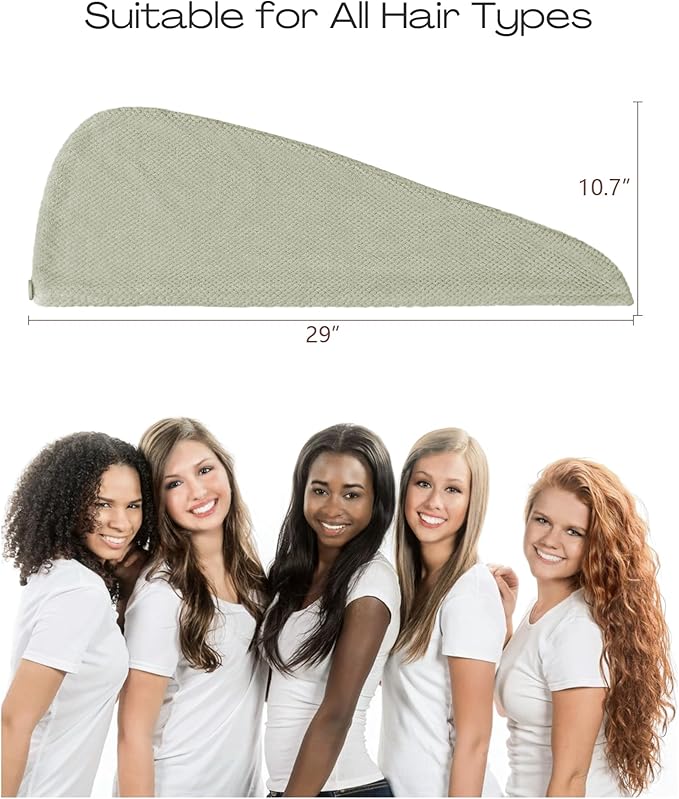 ROLSHOL Extra Large 4 Pack Microfiber Hair Towel Wrap - Image 2