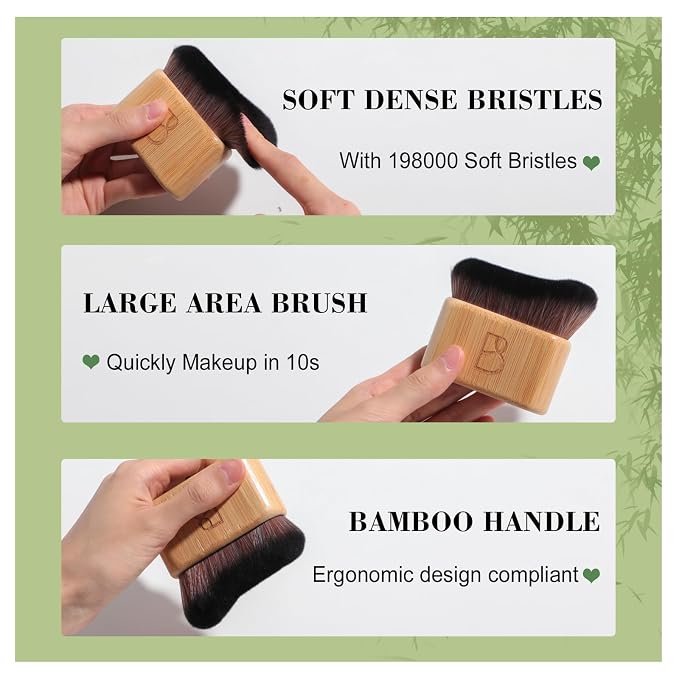 BS-MALL Self Tanning Body Brush Makeup Brushes Set of 2 – Multi-Purpose Body - Image 6