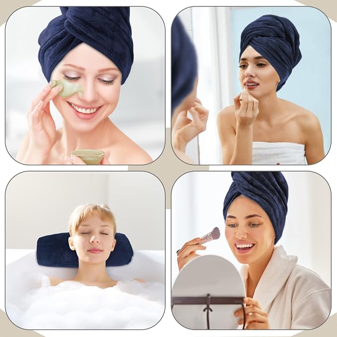 SUNLAND Microfiber Hair Towels Anti Frizz Hair Drying Towel Super Absorbent - Image 3