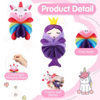 Nuenen 2 Pcs Bath Loofahs Kids Toddler Cute Cartoon Bath Sponges Loofah Pouf - Image 3