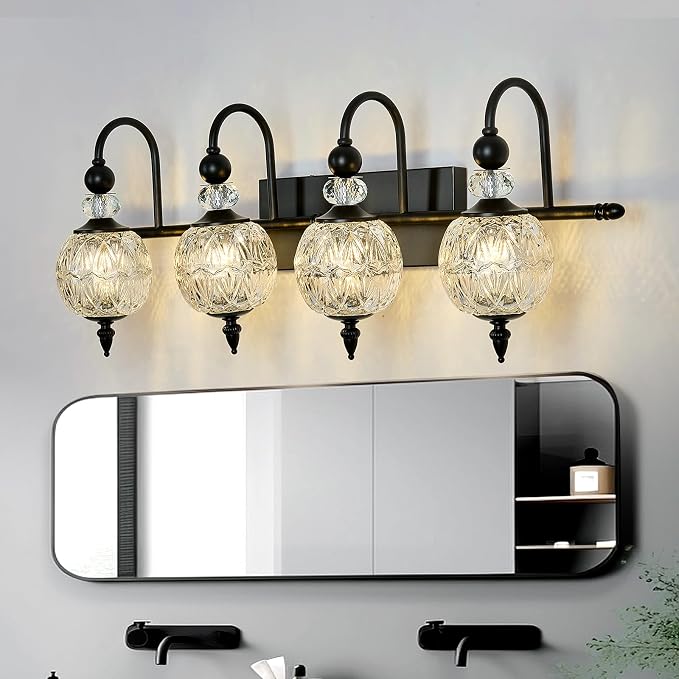 Piepooye Vintage Bathroom Light Fixtures Black Vanity Light - Image 6