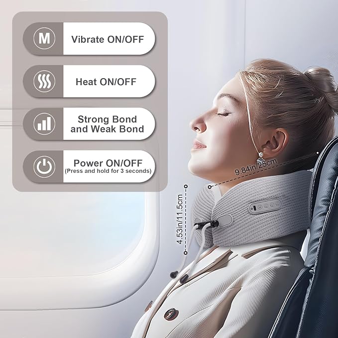 Electric Neck Massager, Portable Travel Pillow - Image 2