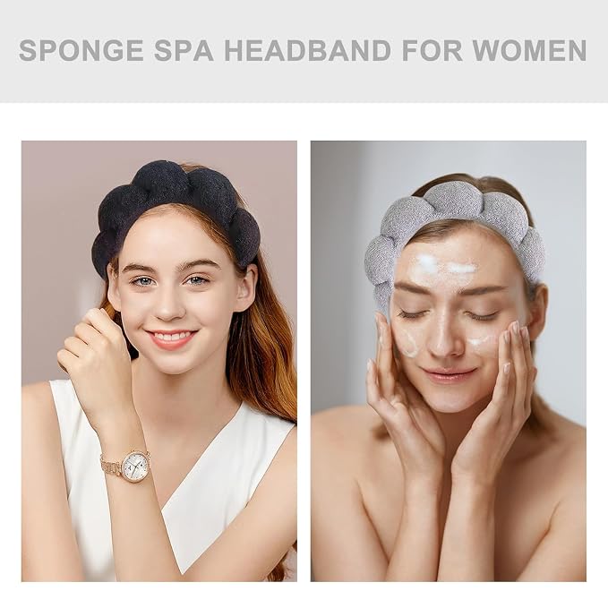 Beleki Spa Headband for Washing Face, Sponge Makeup Skincare Headband & - Image 7
