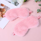 2 Pcs Plush Eye Mask Soft Sleeping Blindfold Eye Cover Comfortable Furry Faux - Image 3