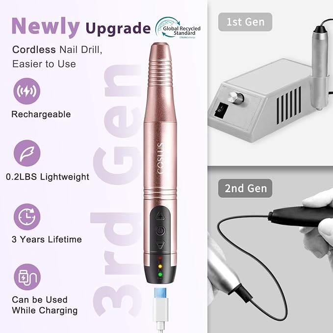 COSLUS C20 Cordless Nail Drill Electric File: Professional - Image 2