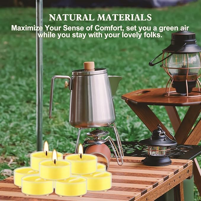 Fclayvts 3.5-Hour 50Pack Citronella Tealight Candles, Outdoor and Indoor Summer - Image 5