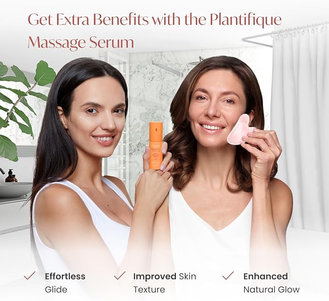 PLANTIFIQUE Rose Quartz Gua Sha Tool – Anti-Aging Face Massager & Jawline Shaper - Image 6