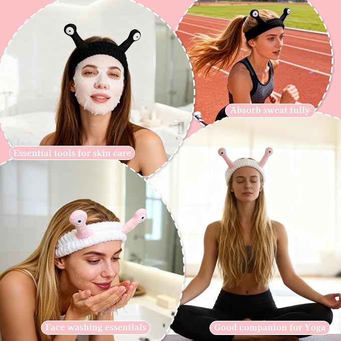 Snail Face Wash Headband Skincare & Wrist Bands - Image 5