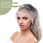 50 Pcs Large Disposable Shower Caps, Waterproof Clear Plastic Shower Cap - Image 3
