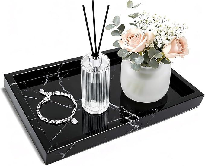 Pure Natural Marble Tray for Bathroom, Sink. Cosmetics, toiletries, etc. can be by Unknown