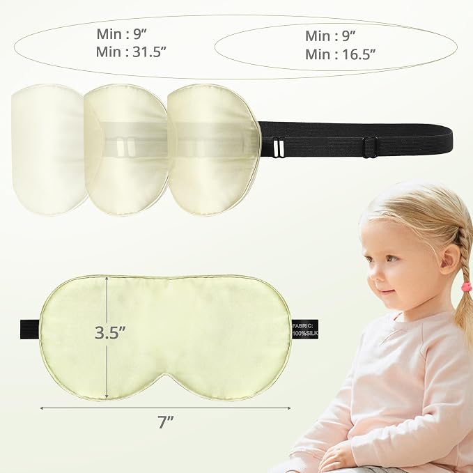 Kids Sleep Mask Eye Cover, 100% Real Natural Pure Silk Eye Mask - Image 6