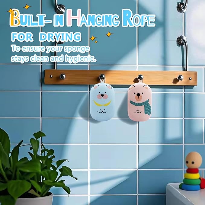 Baby and Kids Bath Loofah Sponge, Soft and Absorbent Toddler Exfoliating Body - Image 7