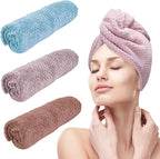 3 Pack Microfiber Hair Towel Wrap by YHPDYL