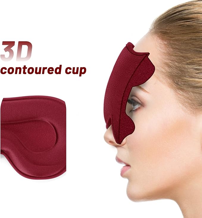 Sleep Eye Mask for Men Women, Sleeping Mask for Side Sleeper, Travel Blackout - Image 3