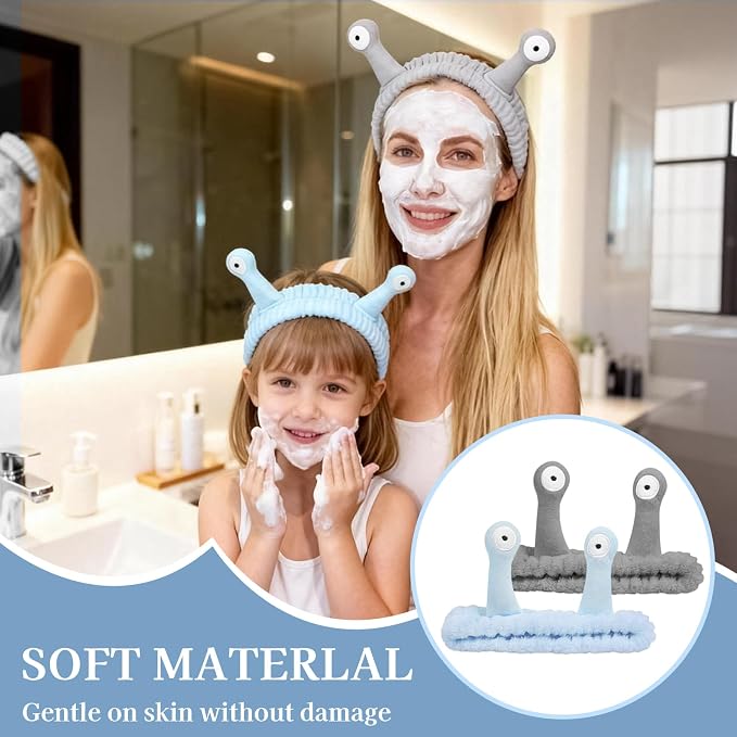 Snail Face Wash Headband Skincare & Wrist Bands - Image 4