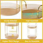 Asayuee 360 Rotating Gold Makeup Organizer, 2 Tier Large Capacity Rotating - Image 4