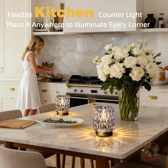 Battery Operated Table Lamps Timer, Mini Crystal Lamp - Image 4